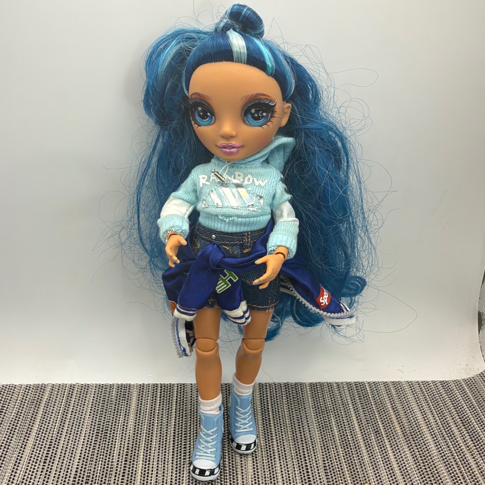 Rainbow High Skyler Bradshaw Blue Fashion Doll 11" Streetwear Outfit Hair Flaw